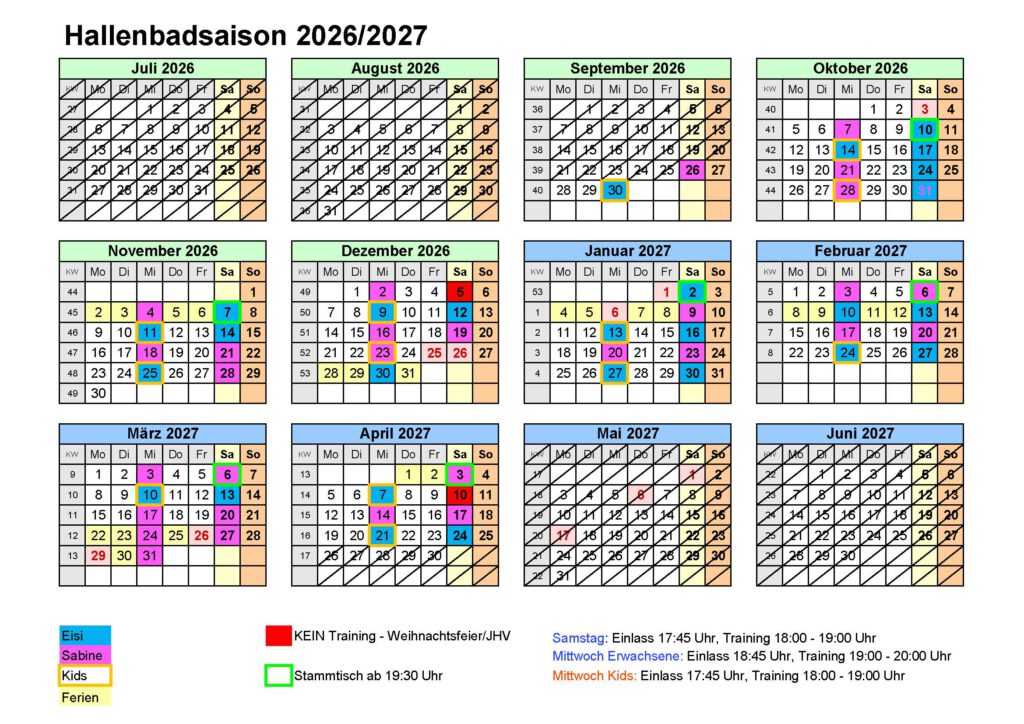 Trainingsplan 2026/2027